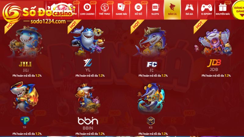 Sảnh game bắn cá đa dạng thỏa đam mê người chơi